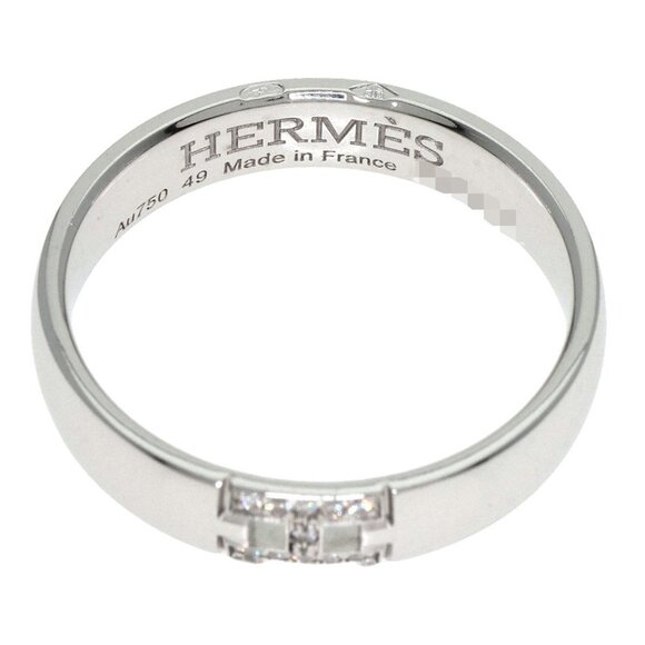 HERMES 18k White Gold Diamond Ring #49 - Picture 4 of 6